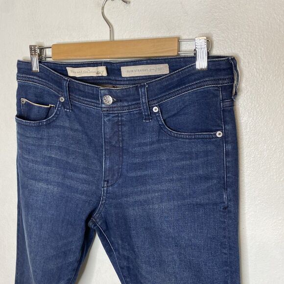 Pilcro Women's Slim Straight Leg Jeans - Dark Blue - 30 - Picture 2 of 8